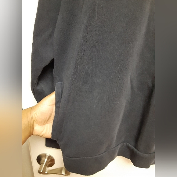 Adidas Navy Blue Longsleeve Graphic Logo Pocket Front Pullover Hoodie Sweatshirt - Picture 7 of 7